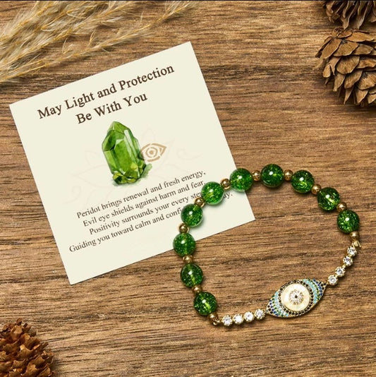 Peridot Evil Eye Bracelet by Worn Within