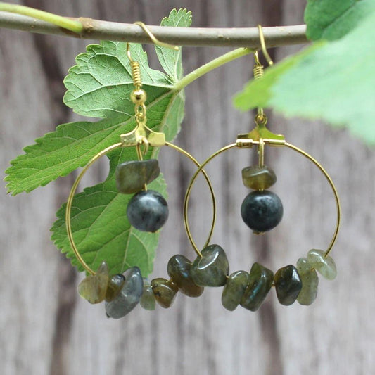 Natural Crystal Stone Drop Earrings by Worn Within