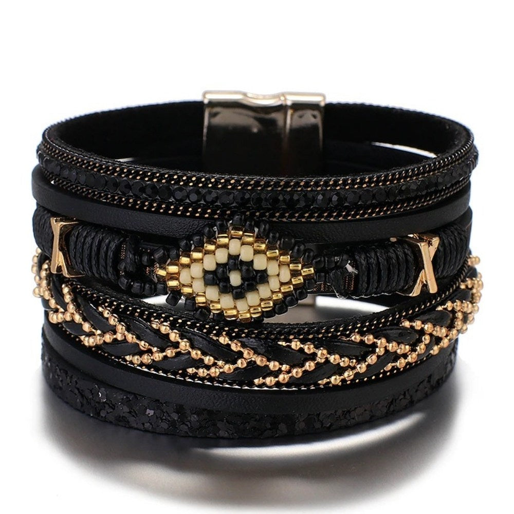Armband Böhmischer Charme mit bösem Blick