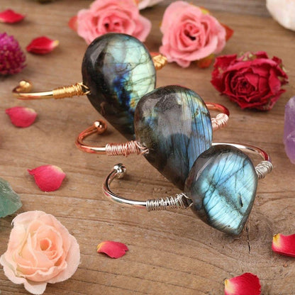 Labradorite Crystal Teardrop Bracelet by Worn Within