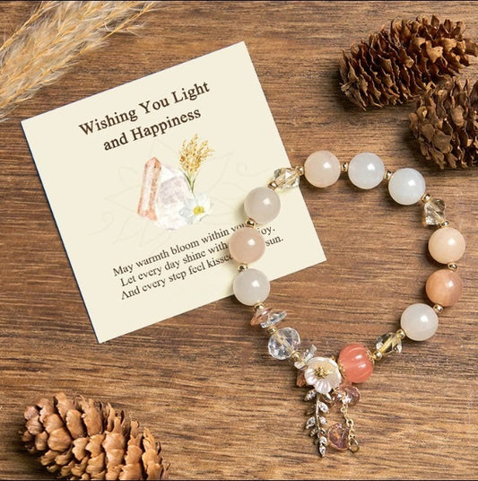 Sunstone Round Bead Bracelet by Worn Within