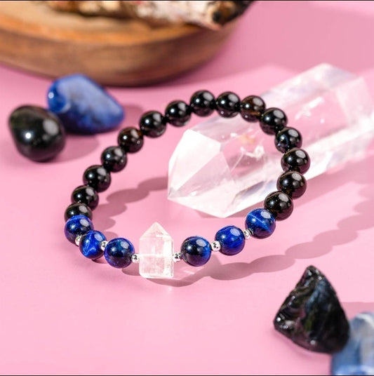 Obsidian Tiger's Eye Quartz Bracelet by Worn Within