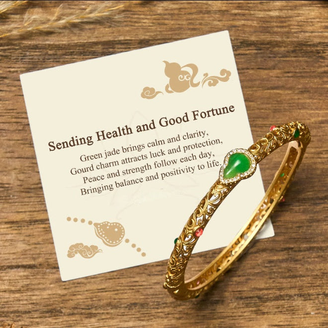 Cyan Jade Copper Bangle by Worn Within