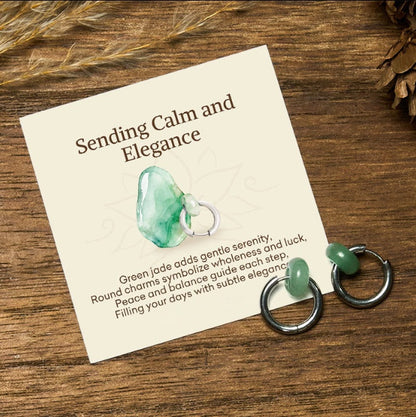 Jade Leaf Titanium Steel Earrings by Worn Within