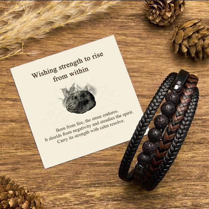 Lava Rock Bead Bracelet by Worn Within