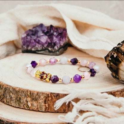Mixed Crystal Gold Accent Bracelet by Worn Within