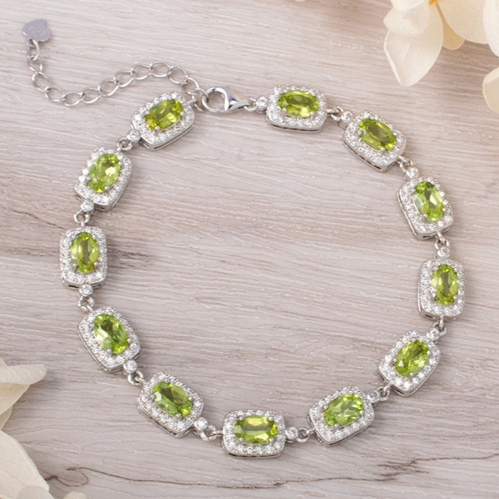 Natural Peridot Stone Bracelet by Worn Within