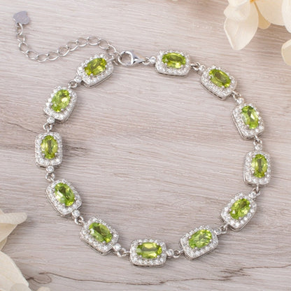 Natural Peridot Stone Bracelet by Worn Within