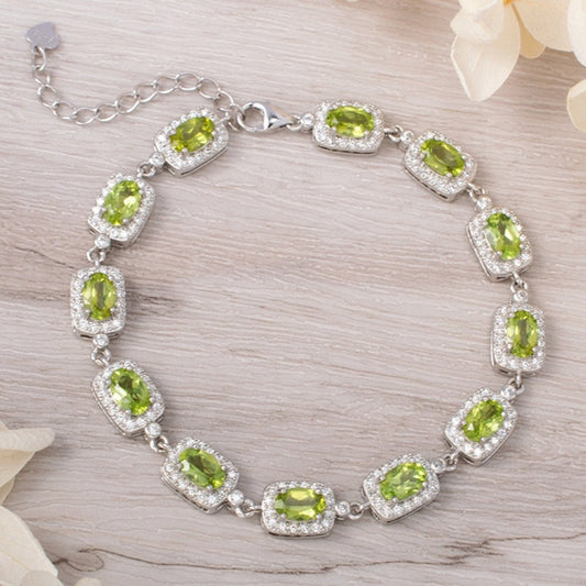 Natural Peridot Stone Bracelet by Worn Within