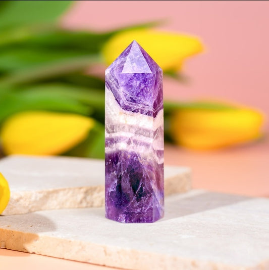 Chevron Amethyst Crystal Point by Worn Within