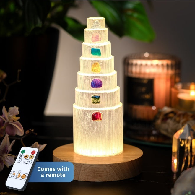 Clear Quartz Seven-Stone Lamp by Worn Within