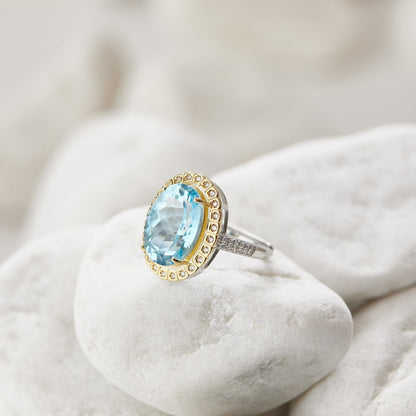 Royal Blue Topaz Crystal Ring by Worn Within