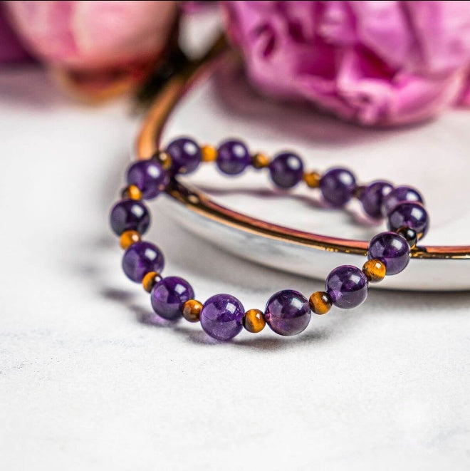 Amethyst Tiger's Eye Bracelet by Worn Within