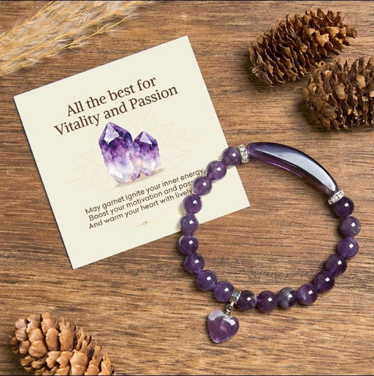 Amethyst Round Bead Bracelet by Worn Within