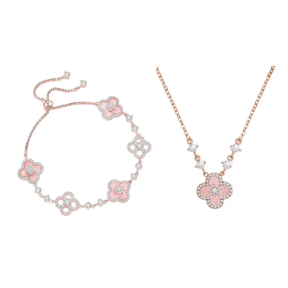 "Sakura Blossom Promise" Jewelry Set | Necklace, Bracelet, Ring, 925 Sterling Silver