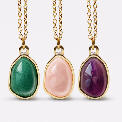 Green Aventurine Amethyst Rose Quartz Necklace by Worn Within