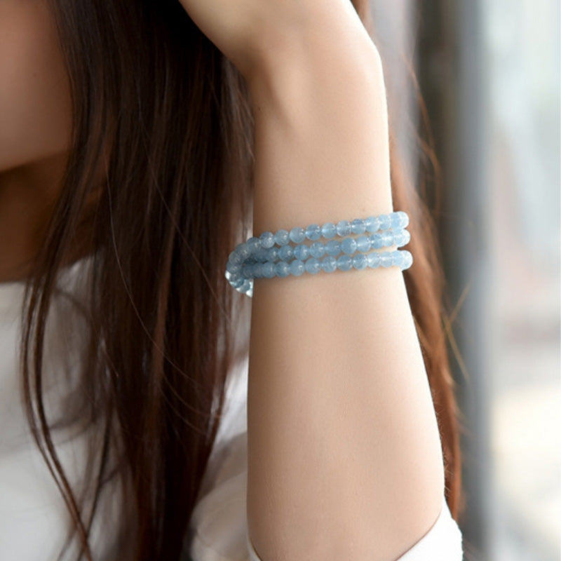 5–7mm Aquamarine Bead Bracelet