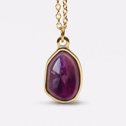 Halskette aus Grünem Aventurin, Amethyst und Rosenquarz