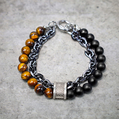 Tiger's Eye Lazurite Lapis Lazuli Bracelet