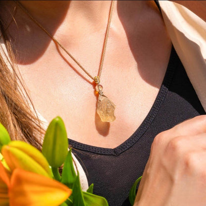 Libyan Desert Glass Pendant Necklace