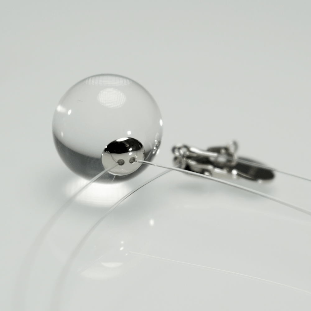 Invisible Floating Bubble Clear Quartz Necklace