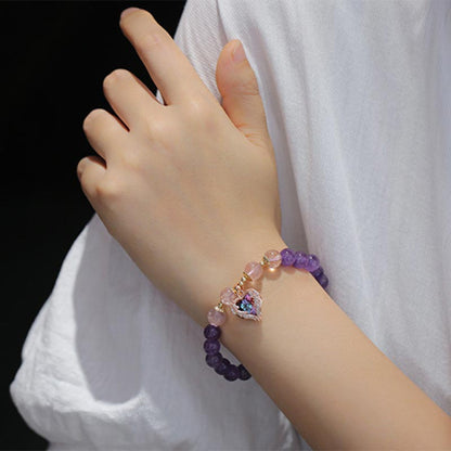 Amethyst Strawberry Quartz Bracelet