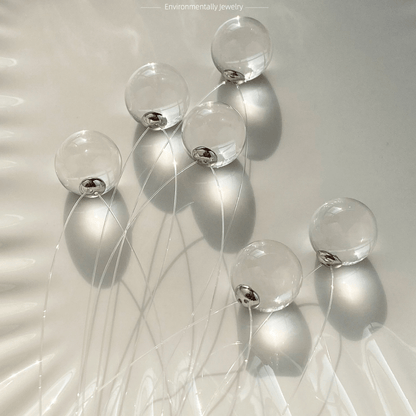 Invisible Floating Bubble Clear Quartz Necklace