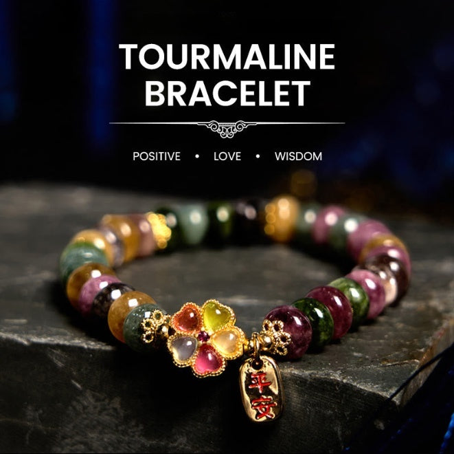 Tourmaline Jade Bead Bracelet
