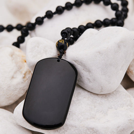 Black Obsidian Beads Protection Necklace by Worn Within