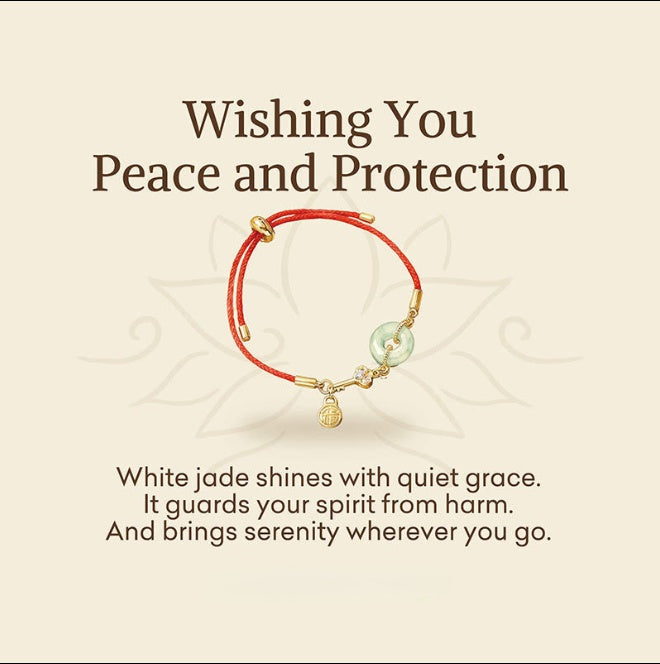 Hetian Jade-Armband mit roter Kordel