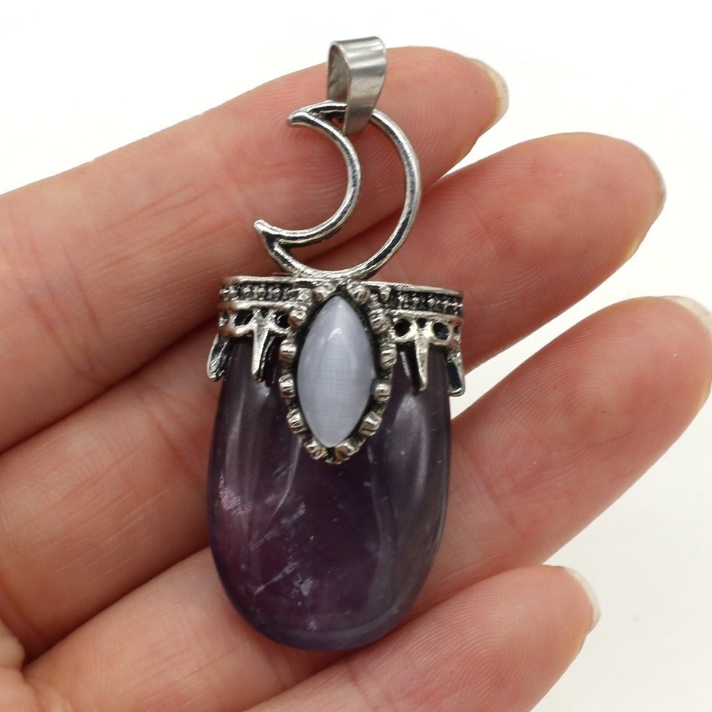 Crescent Moon Crystal Pendant by Worn Within