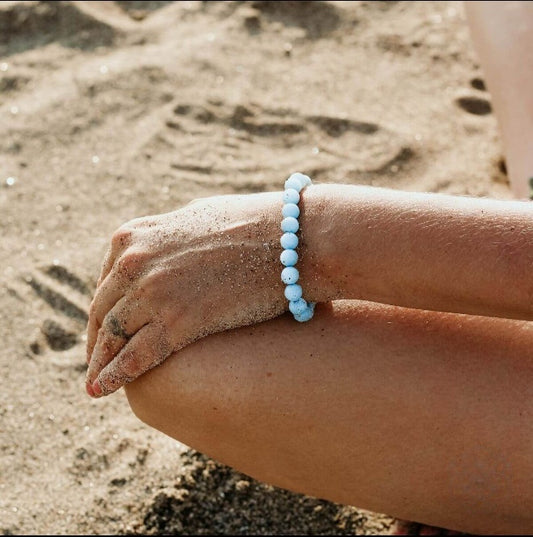 Aquamarine Single-Strand Bead Bracelet