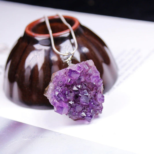 Raw  Amethyst  Necklace for Intuition, Calm and Inner Wisdom