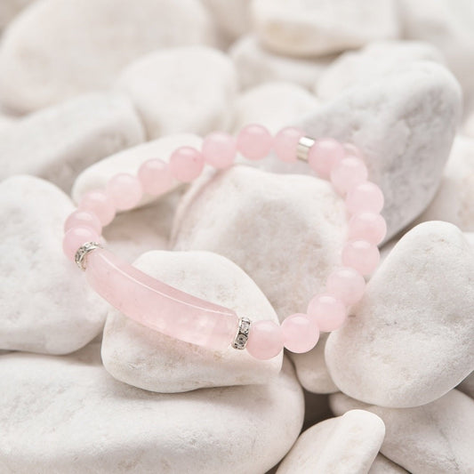 Rose Quartz Beaded Bracelet For Women by Worn Within