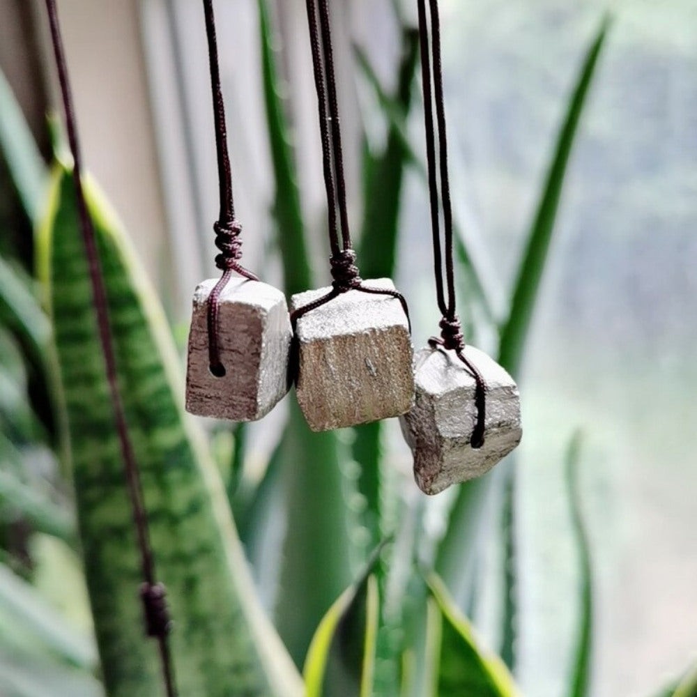 Pyrite Crystal Necklace Pendant