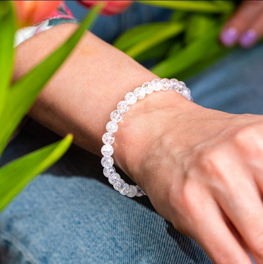 6mm Ice Quartz Bead Bracelet
