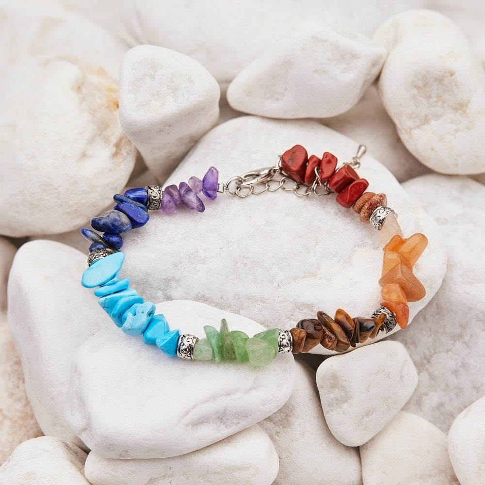 7 Chakra Gemstone Adjustable Bracelet by Worn Within
