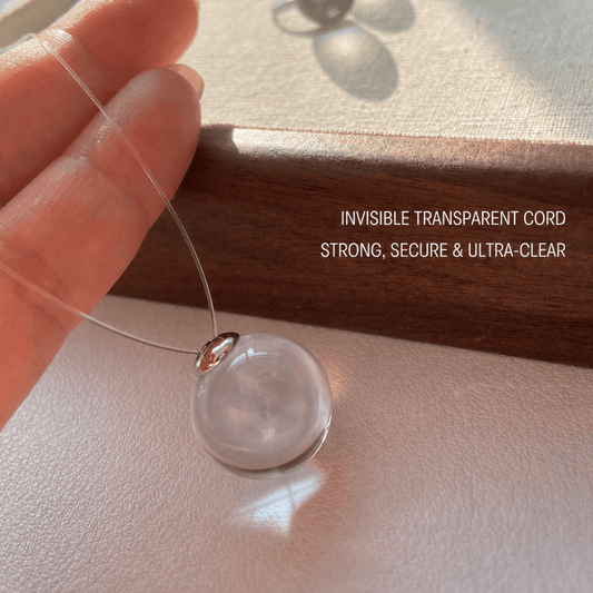Invisible Floating Bubble Clear Quartz Necklace