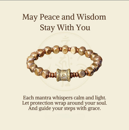 Brass Amulet Bead Bracelet