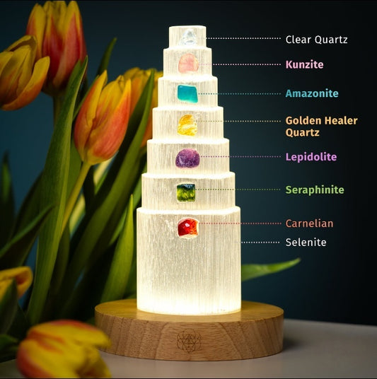 Clear Quartz Seven-Stone Lamp