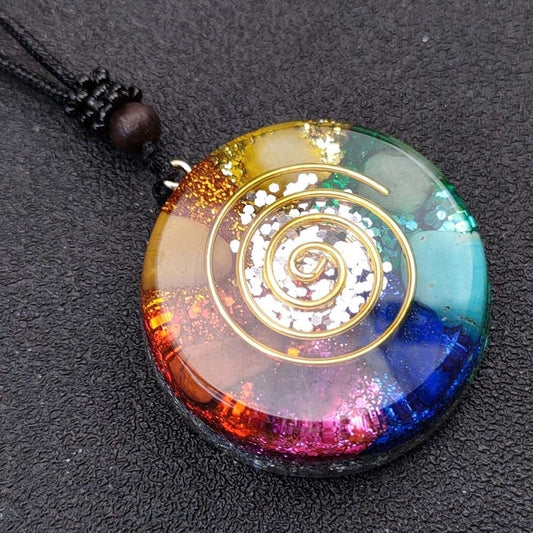 Chakra Talisman with Orgonite Pendant – Control How You React to Life by Worn Within