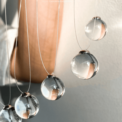 Invisible Floating Bubble Clear Quartz Necklace