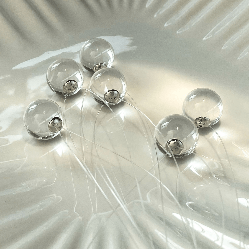 Invisible Floating Bubble Clear Quartz Necklace