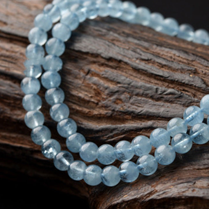 5–7mm Aquamarine Bead Bracelet