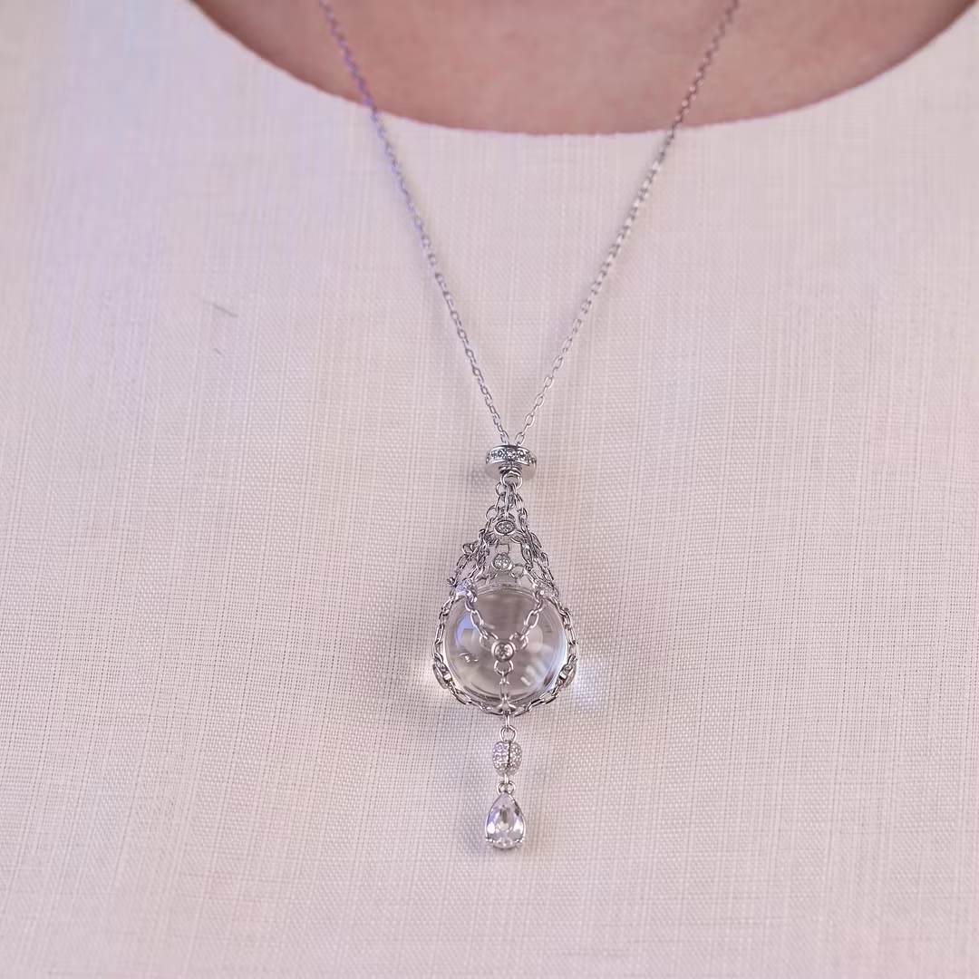 Natural Crystal Pouch Necklace