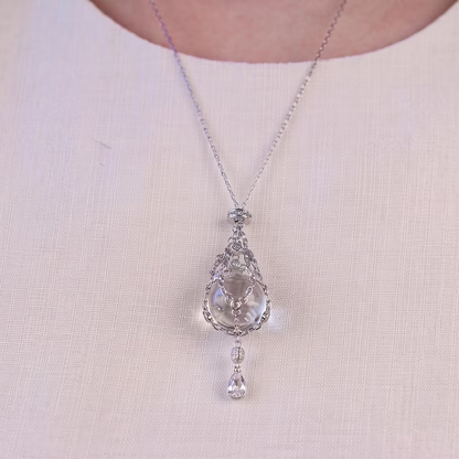 Natural Crystal Pouch Necklace
