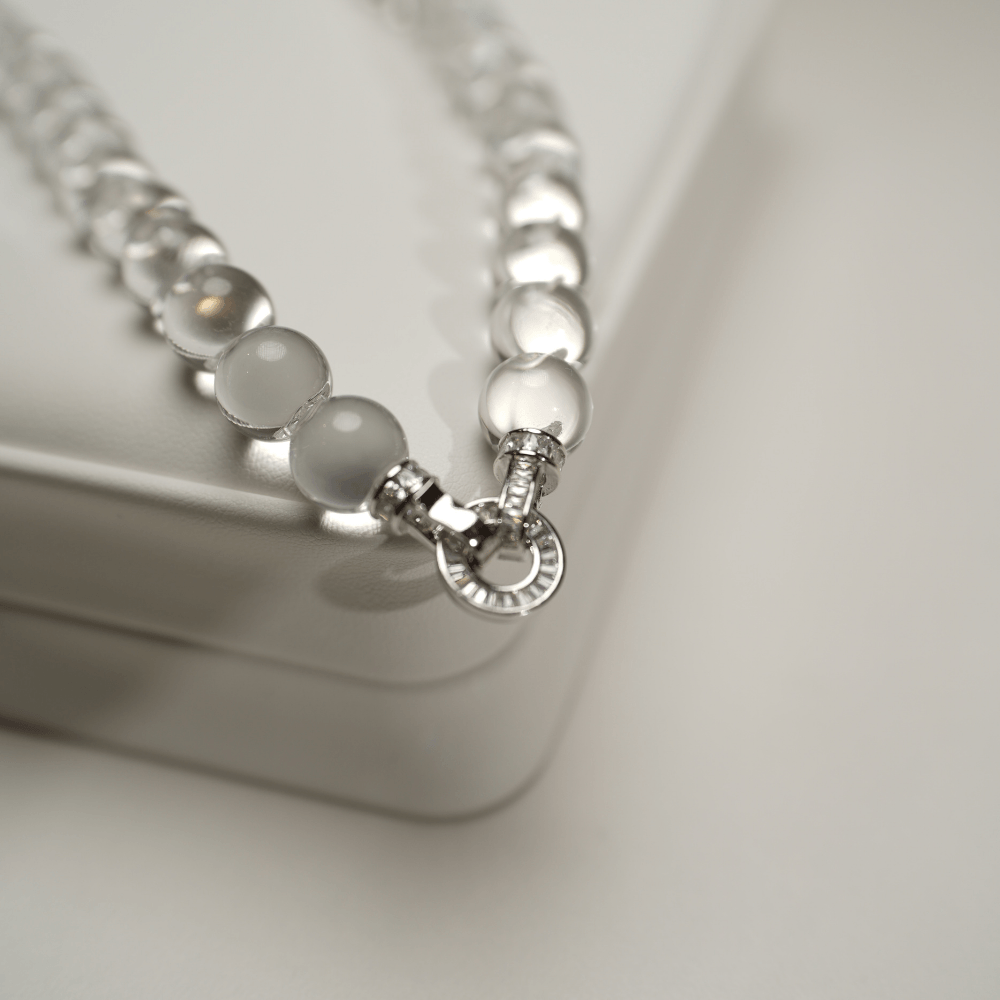Water Bubble Clear Quartz Necklace
