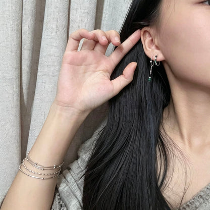 Emerald Arcana Wizard-Inspired Single Hoop Earring | S925 Silver