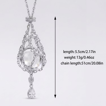 Natural Crystal Pouch Necklace