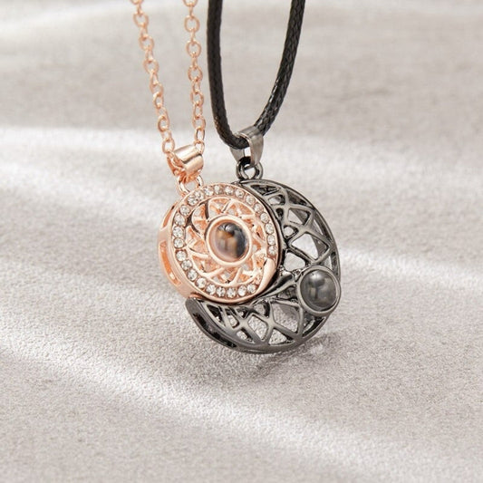 Matching Moon & Sun Magnetic Necklaces for Couples by Worn Within